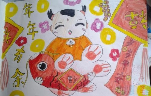 幼儿园小朋友新年主题图画