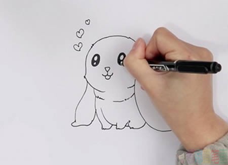 垂耳兔简笔画,小兔子儿童简笔画