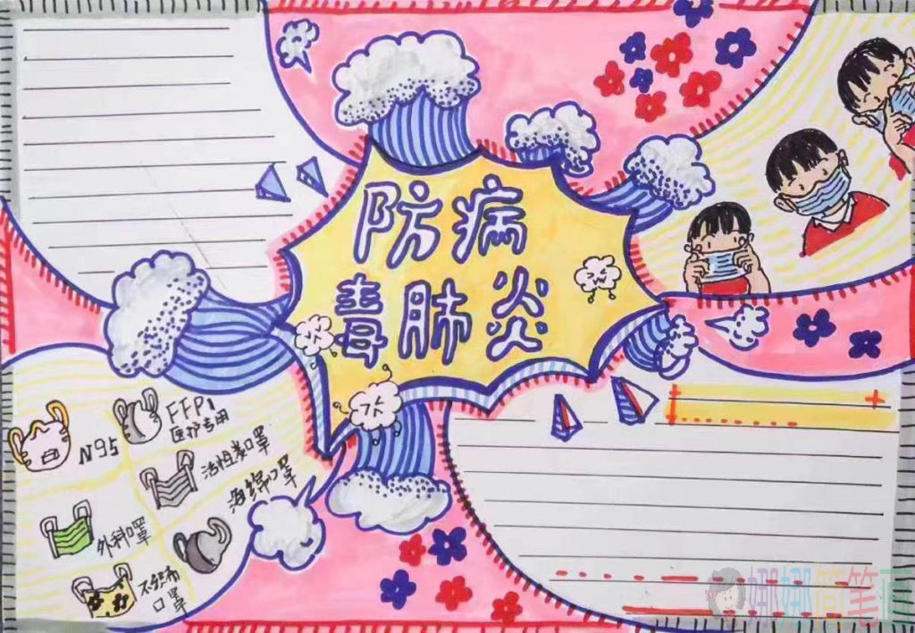 防病毒肺炎手抄报图片模板
