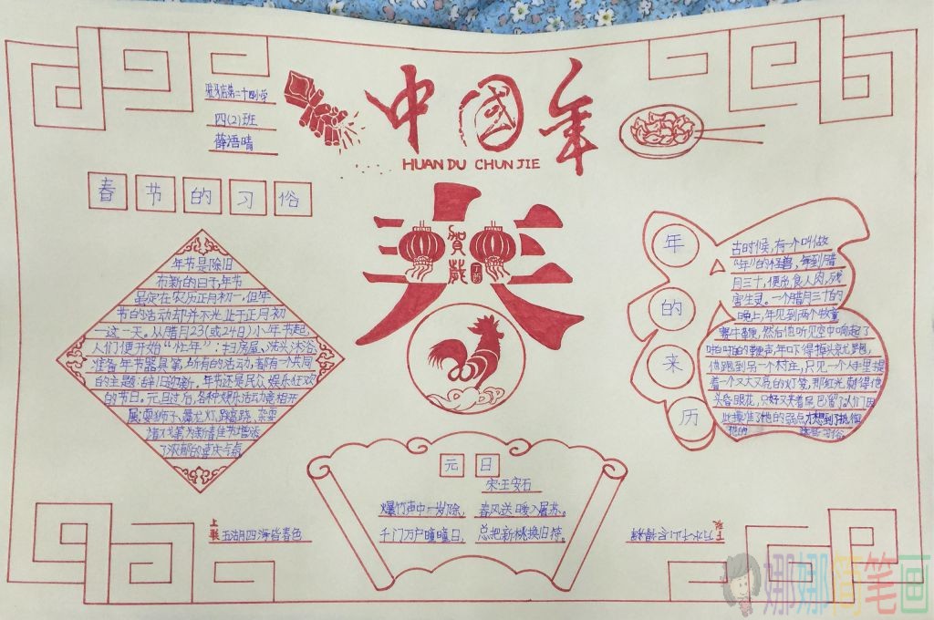 中国年主题手抄报,春节小报图片