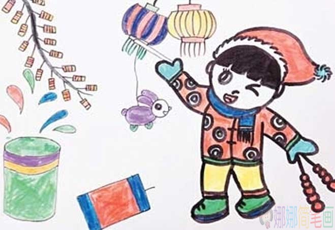 新年快乐小朋友图画