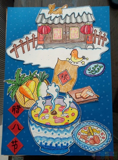 腊八节儿童画图片
