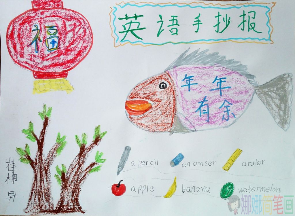 年年有余手抄报简单好看