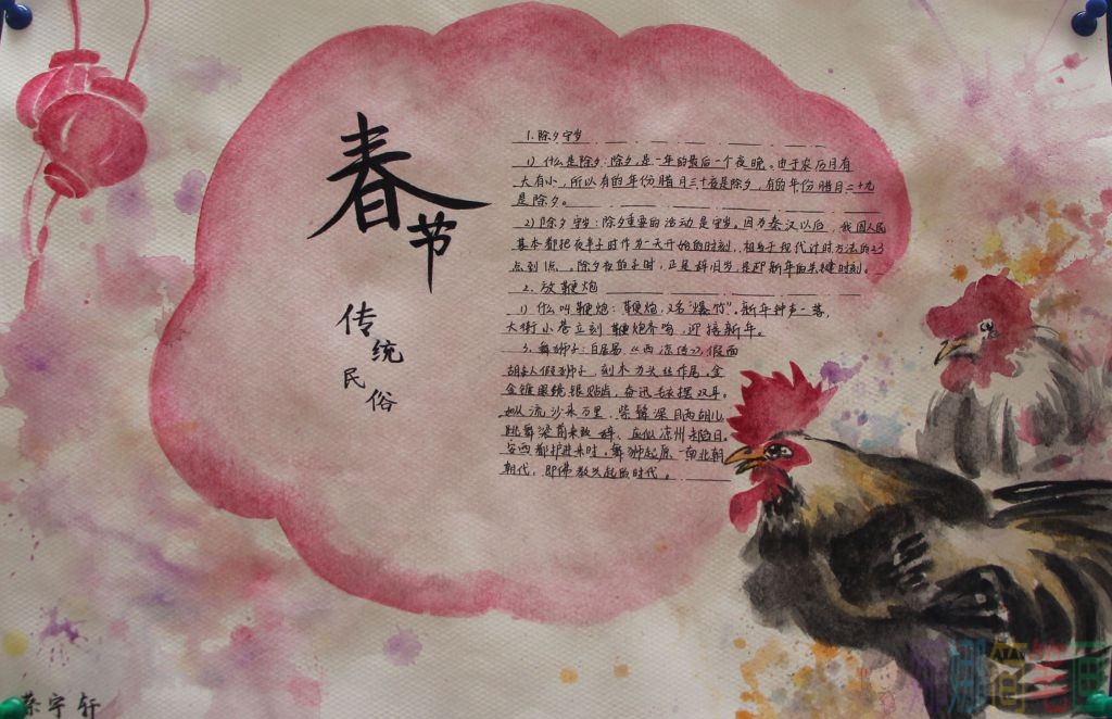 传统中国年手抄报,2021春节习俗手抄报