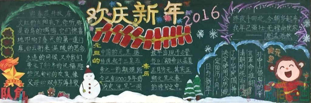 欢度新年主题黑板报作品