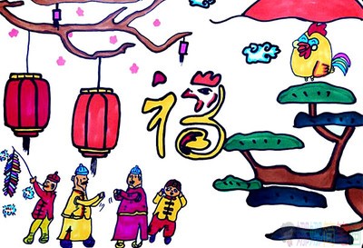 2021过年儿童画图片