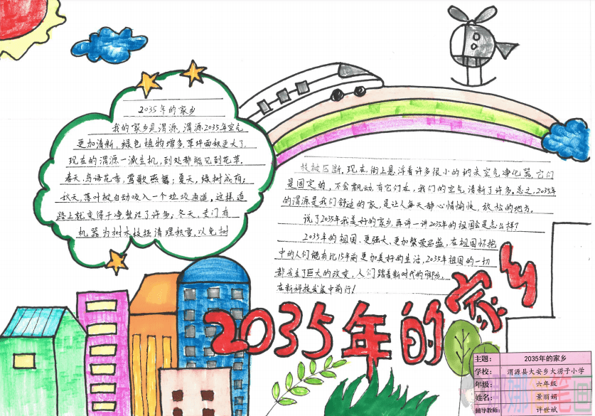 2035年的家乡主题手抄报