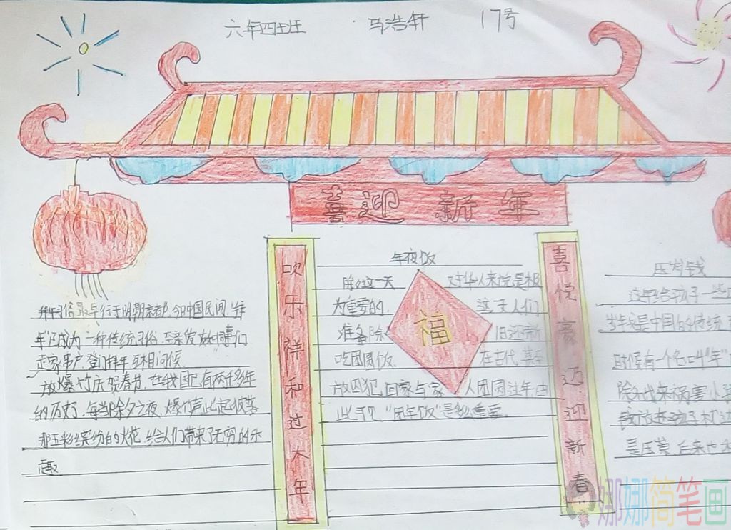 喜迎春节手抄报图片