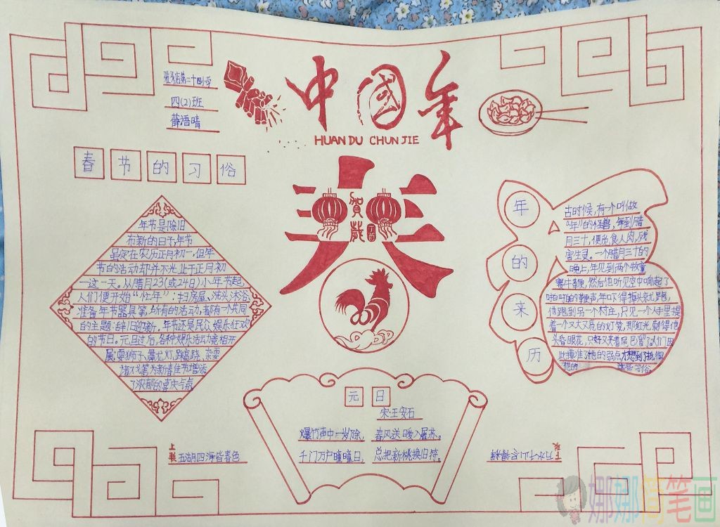 春节民俗手抄报模板图片