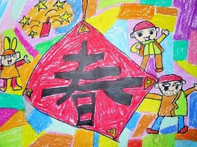 春节幼儿绘画图片,春节儿童画大全