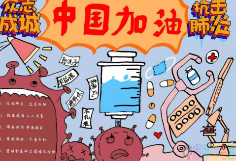 众志成城抗击疫情手抄报