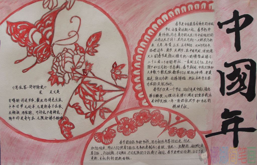 传统中国年手抄报,2021春节习俗手抄报