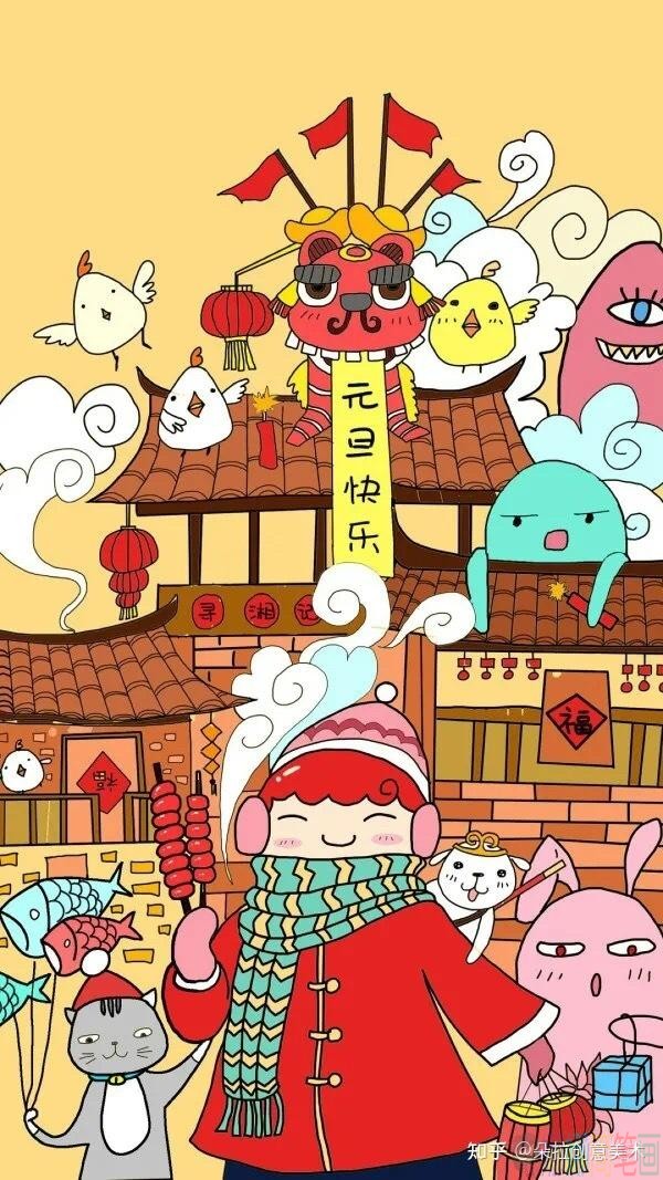 牛年大吉儿童画图片