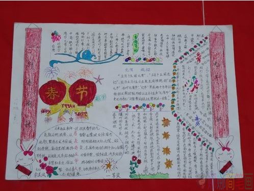 欢度春节手抄报