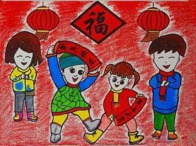 年味主题的一幅画