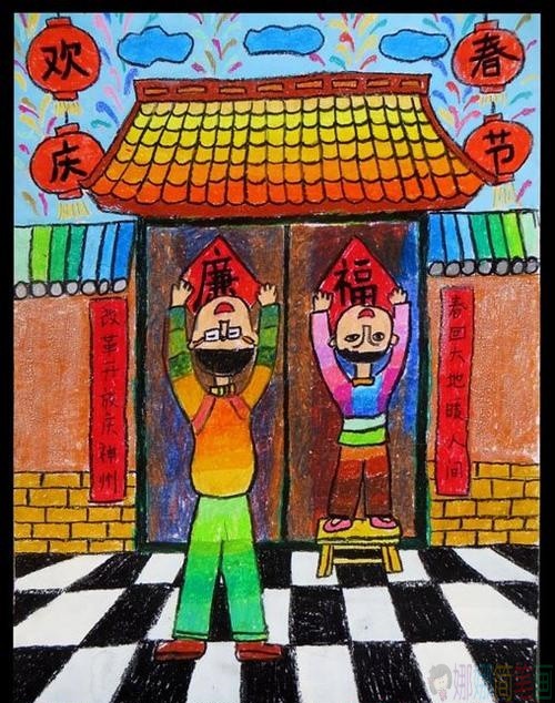 以年味为主题的绘画
