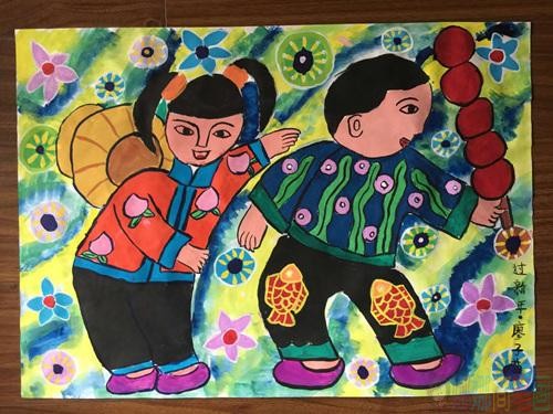 年味儿童画图片