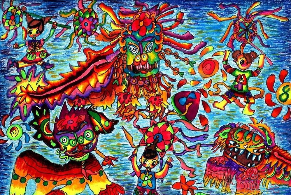 春节儿童画优秀作品大全