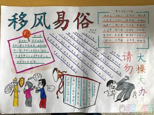 移风易俗文明过年手抄报