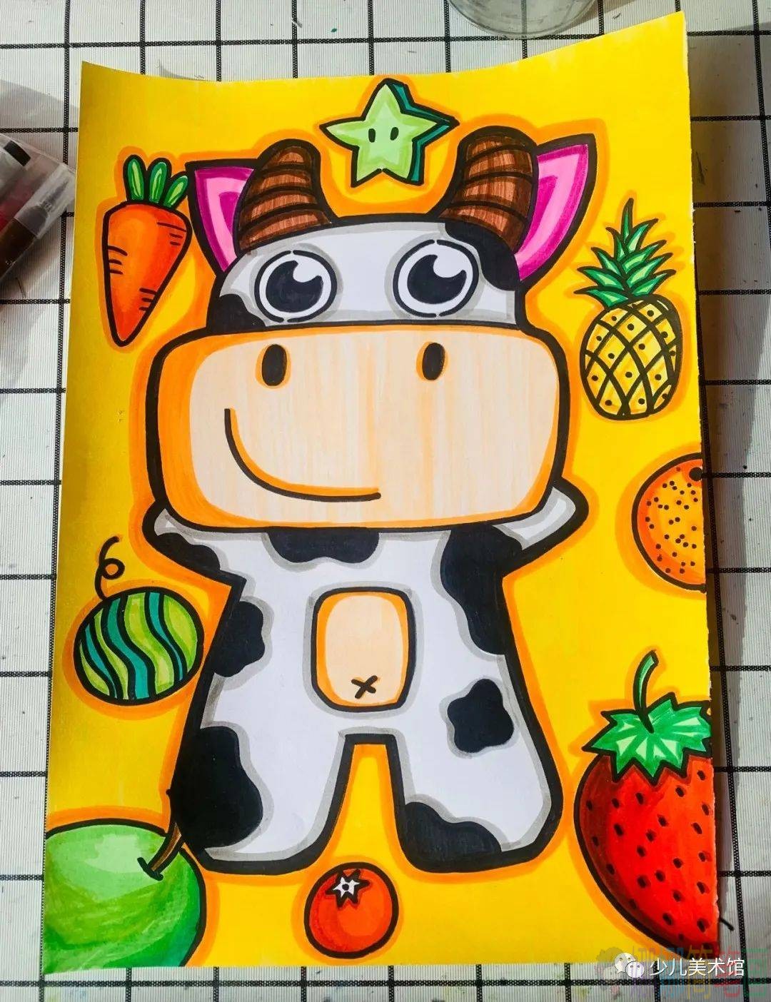 用绘画的形式表现牛年生肖
