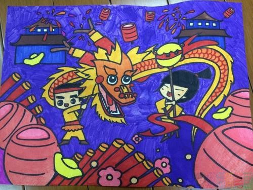 春节儿童画优秀作品大全
