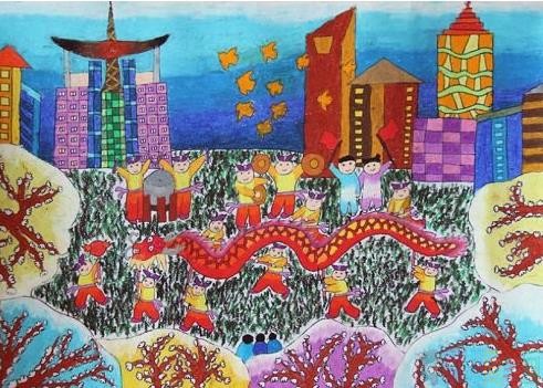 新年绘画图片,有年味的儿童画