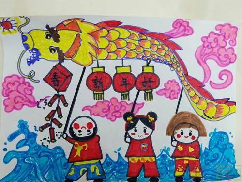 年味主题的一幅画
