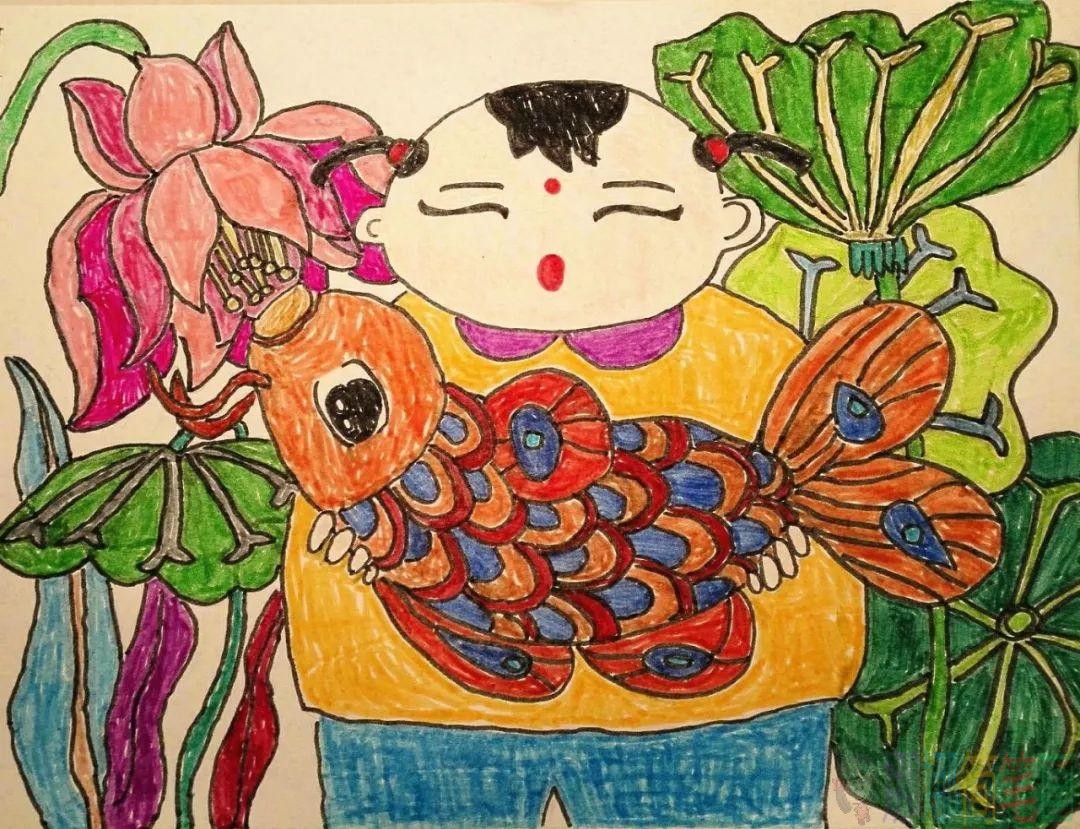 欢欢喜喜过新年绘画