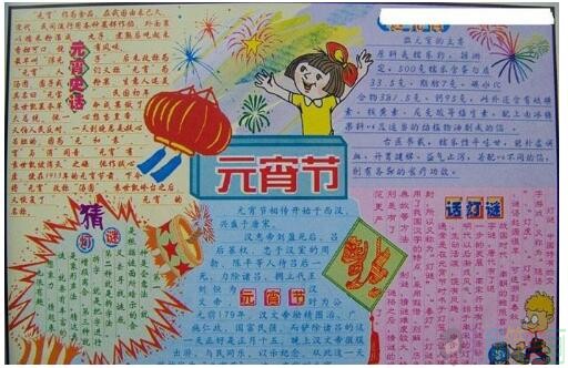 团团圆圆过春节手抄报