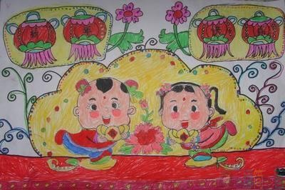 牛年迎新春儿童画图片