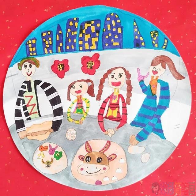 年味儿童画图片