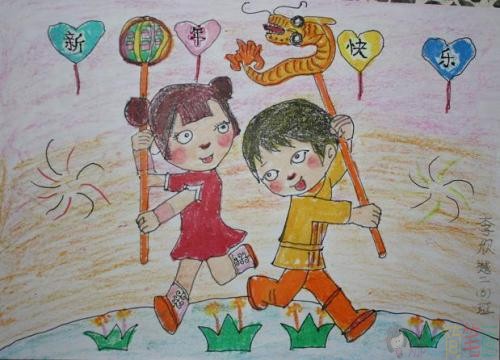 春节儿童画优秀作品大全